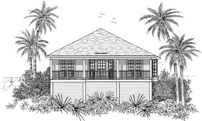 Key West Coastal House Plans From
